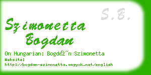 szimonetta bogdan business card